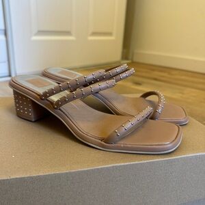 Dolce Vida Heeled Leather Studded Sandal